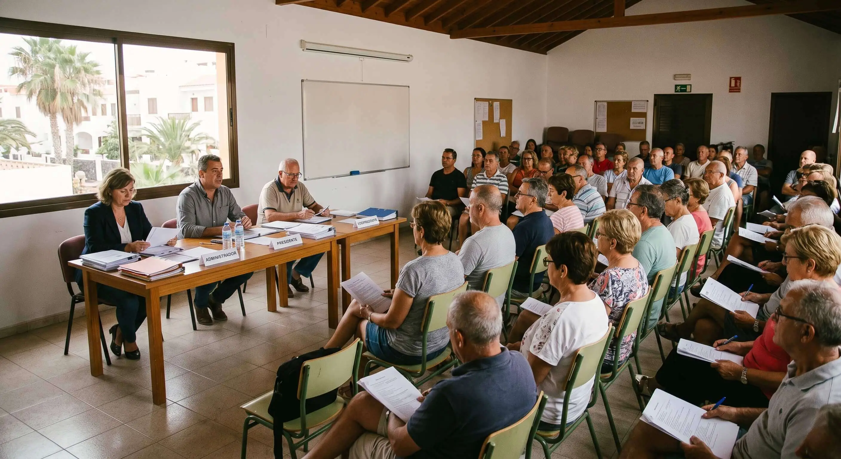 Junta de propietarios reunida en una comunidad del sur de Tenerife